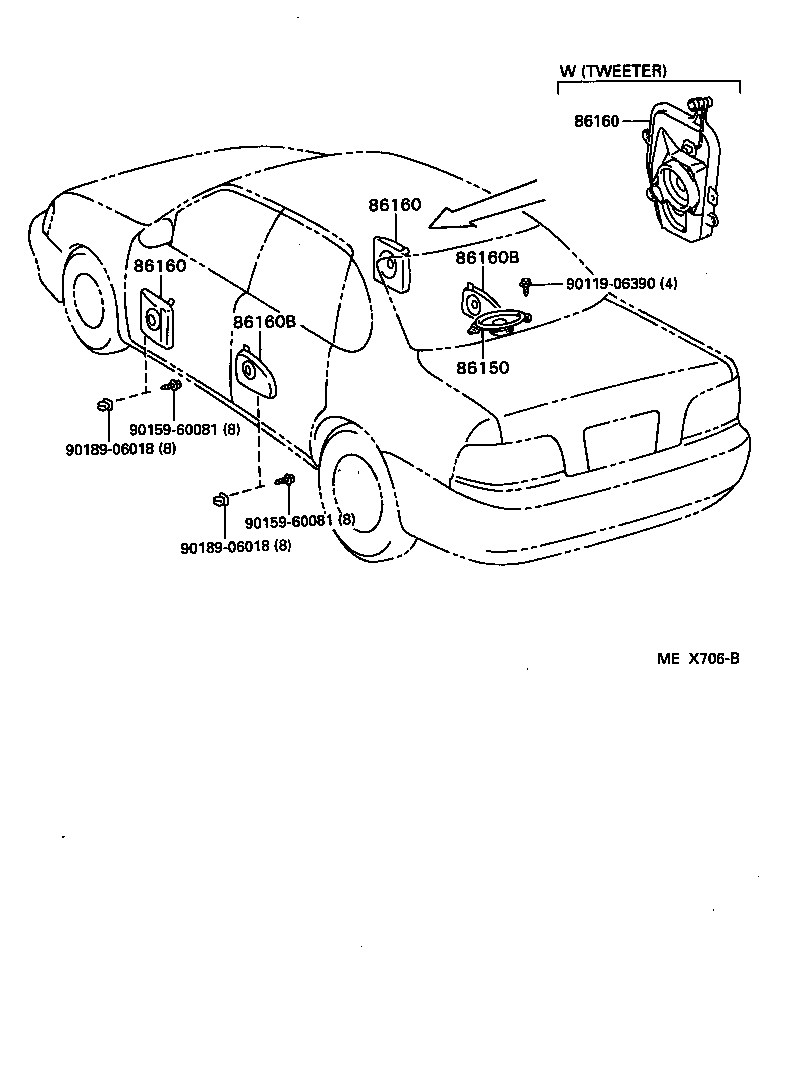 Toyota 86150-AC051 SPEAKER ASSY, REAR