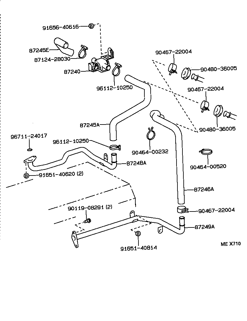 87245-89153 HOSE, HEATER WATER, OUTLET A product image