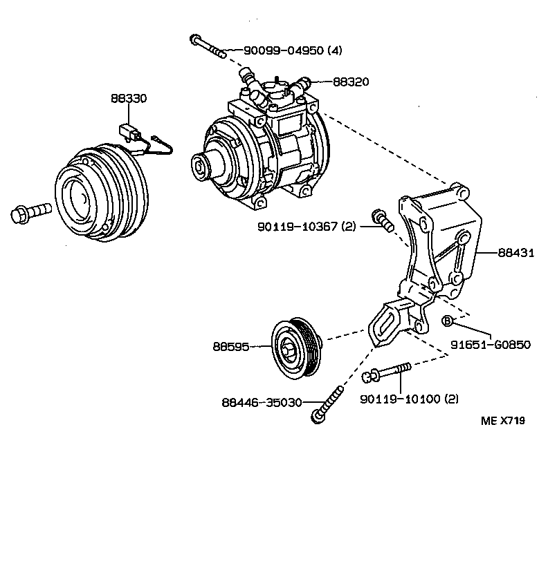 88440-35030 PULLEY, COOLER COMPRESSOR IDLE product image