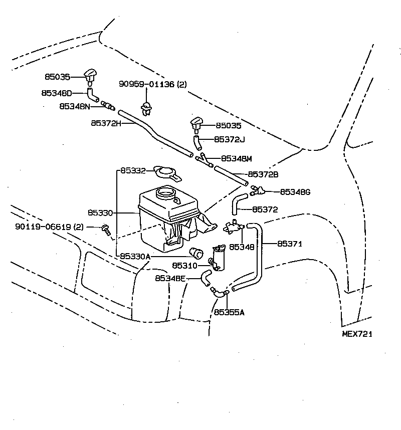85315-34040 JAR ASSY, WINDSHIELD WASHER product image