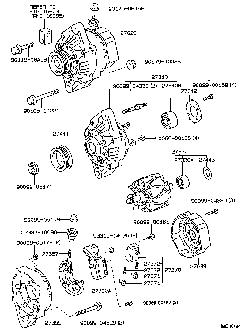 27060-58250 ALTERNATOR ASSY product image