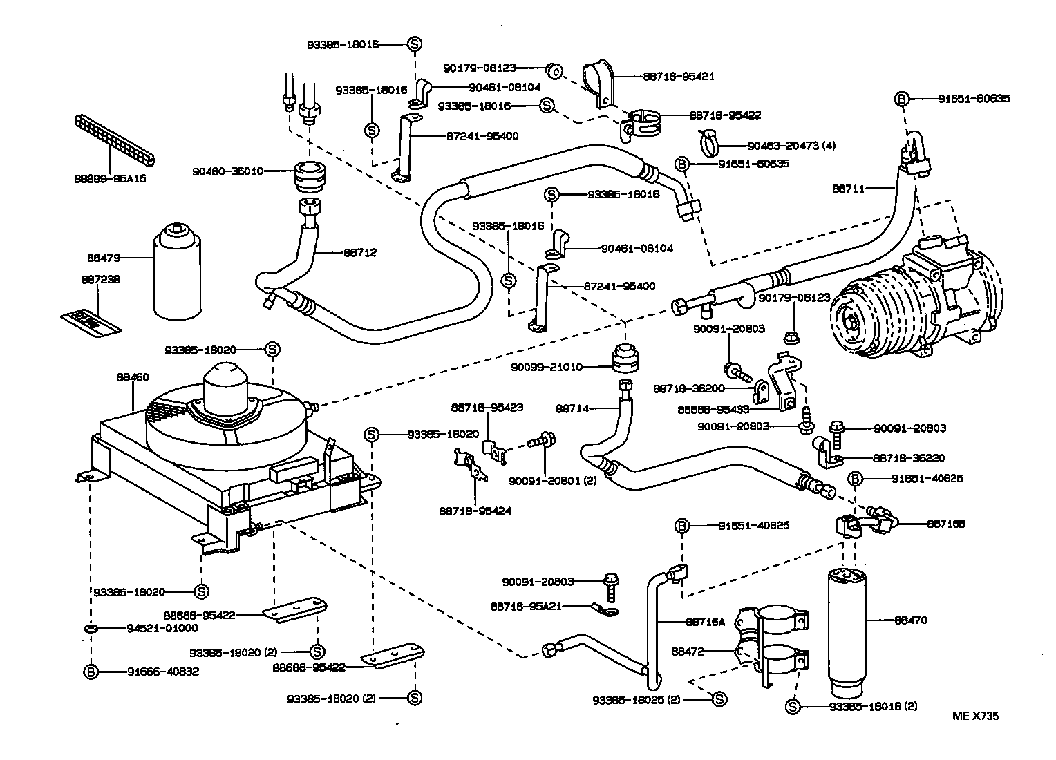 88716-37100 PIPE, COOLER REFRIGERANT LIQUID, B product image