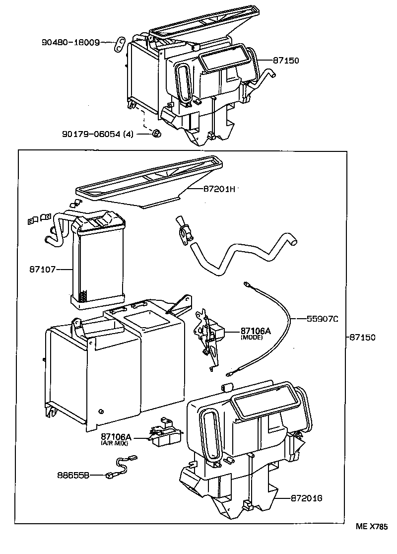 87130-32150 BLOWER ASSY, HEATER, FRONT product image
