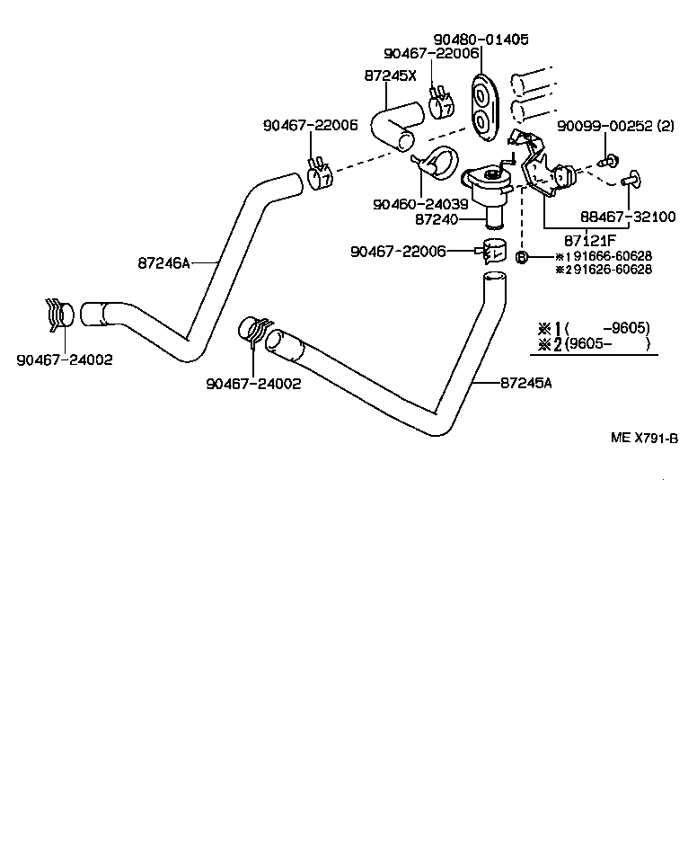 87245-32340 HOSE, HEATER WATER, OUTLET A product image