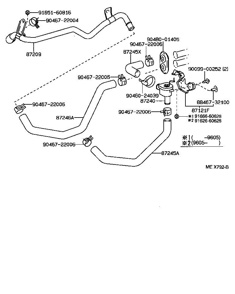 87245-32340 HOSE, HEATER WATER, OUTLET A product image