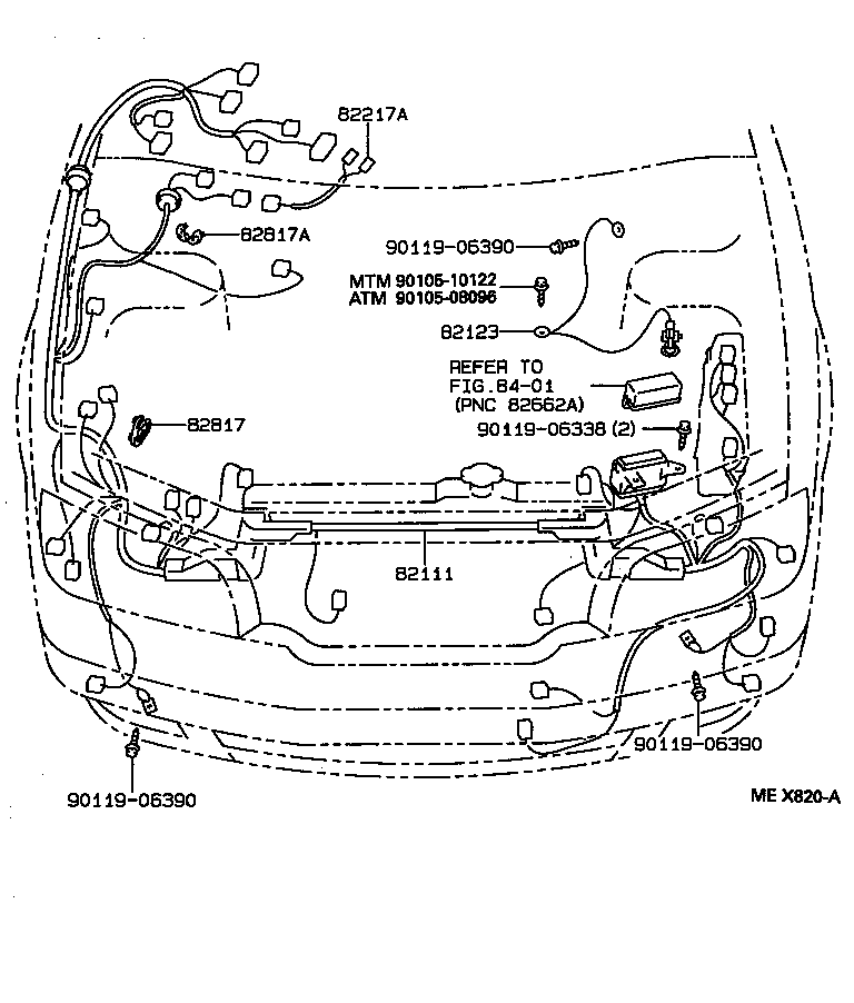 82124-32030 WIRE, ENGINE, NO.4 product image