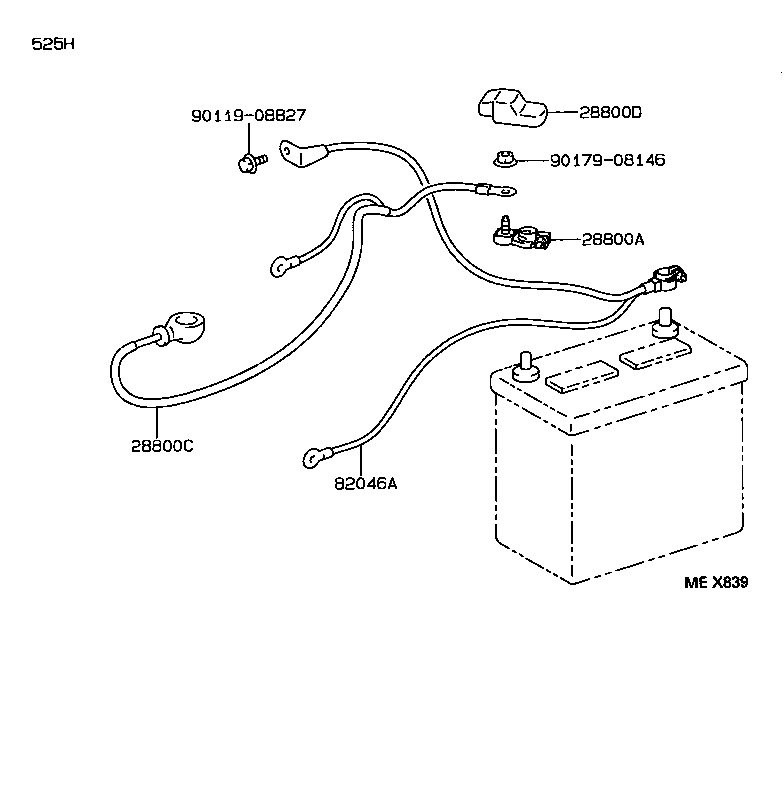 82021-95482 CABLE, BATTERY TO STARTER(FOR BATTERY TO MAIN SWITCH) product image