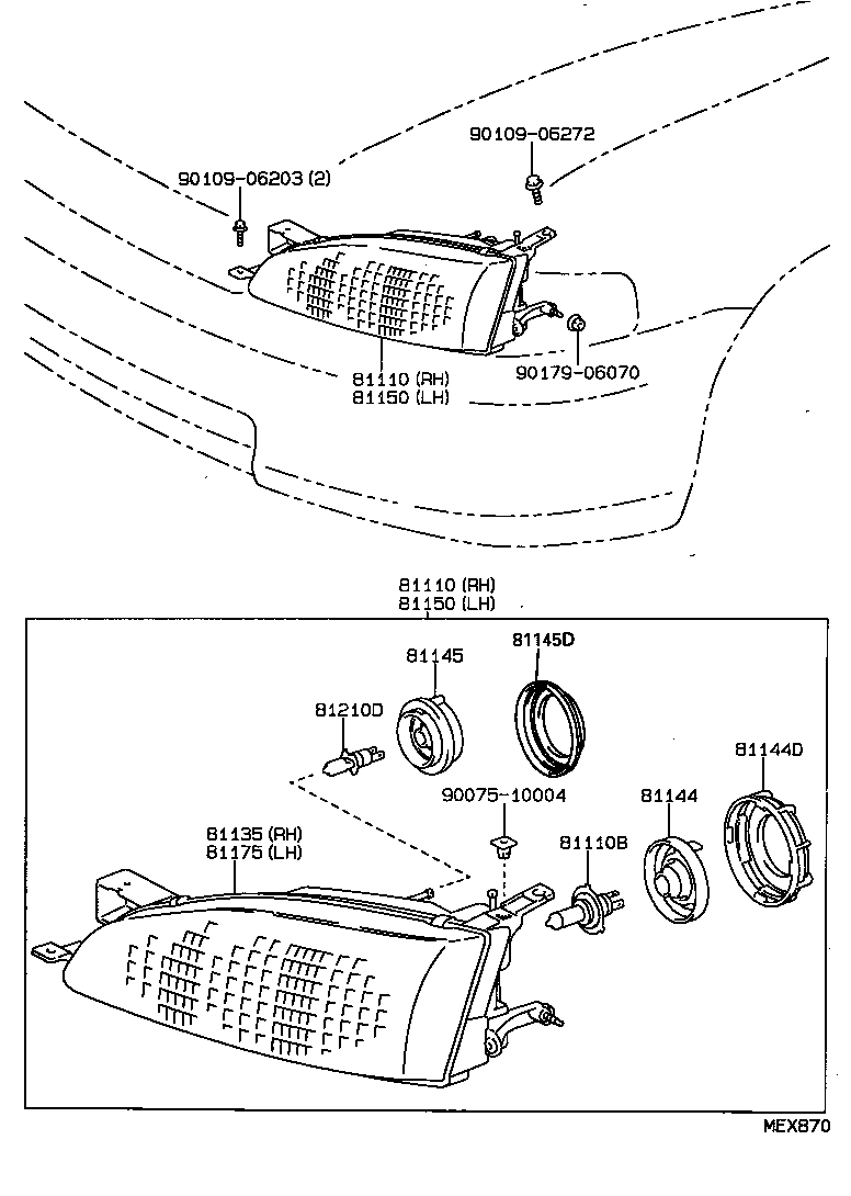 81110-33110 HEADLAMP ASSY, RH product image