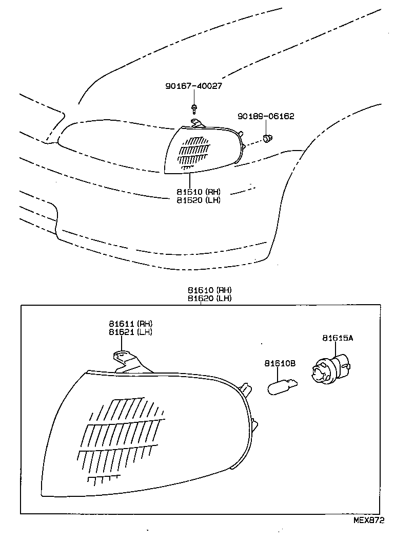 81611-33040 LENS, PARKING & CLEARANCE LAMP, RH product image