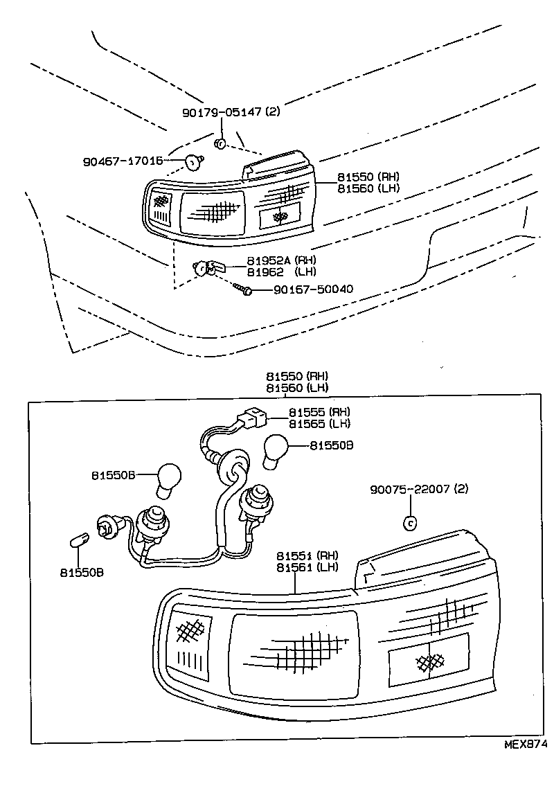 61664-33010 COVER, REAR LAMP, LH product image