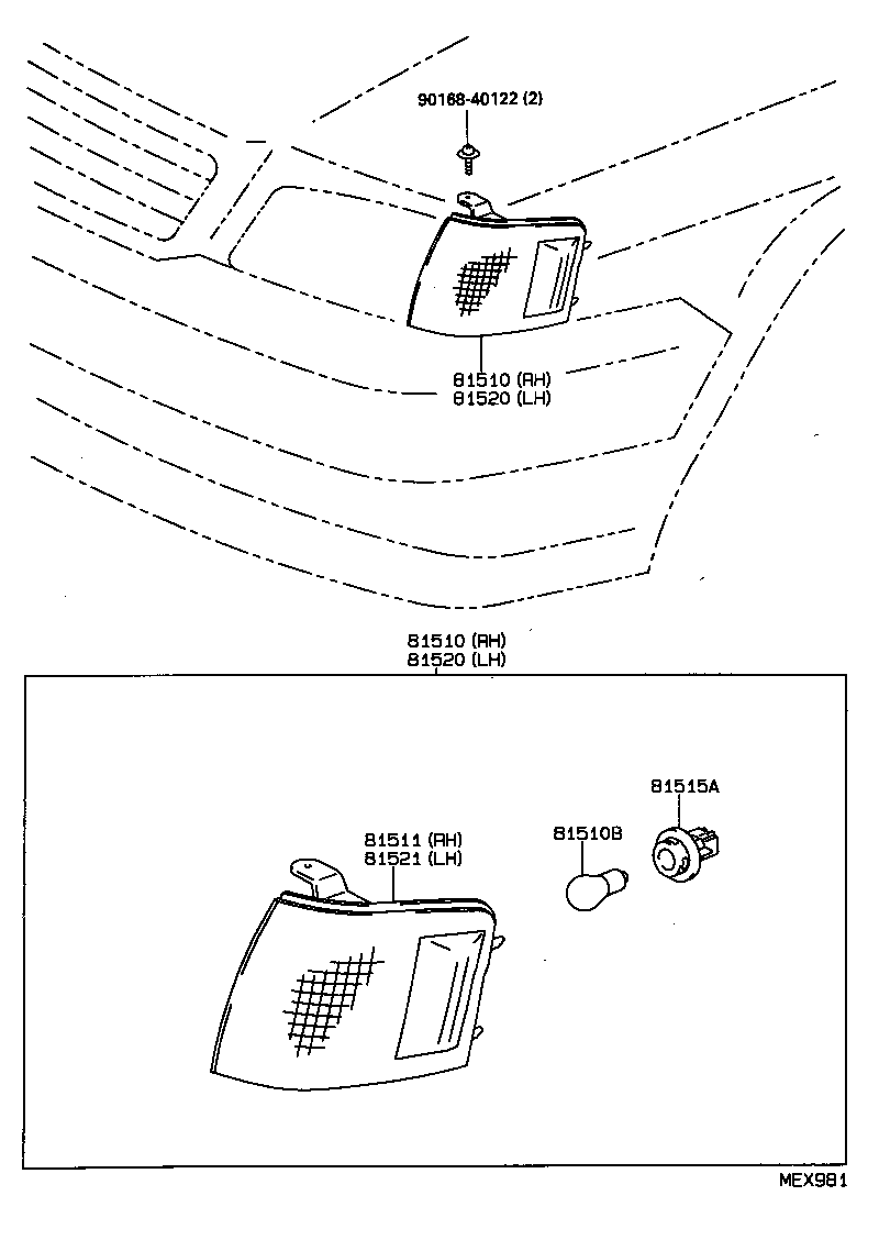 81511-16280 LENS, FRONT TURN SIGNAL LAMP, RH product image