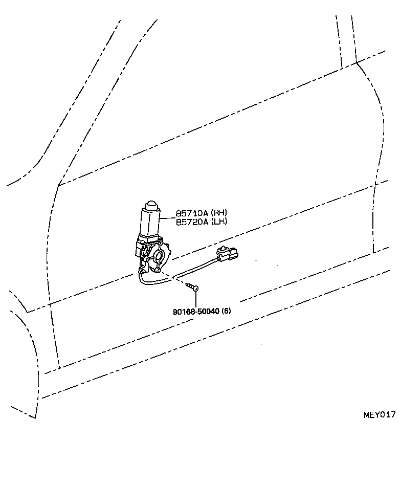 85720-16130 MOTOR ASSY, POWER WINDOW REGULATOR, FRONT LH product image