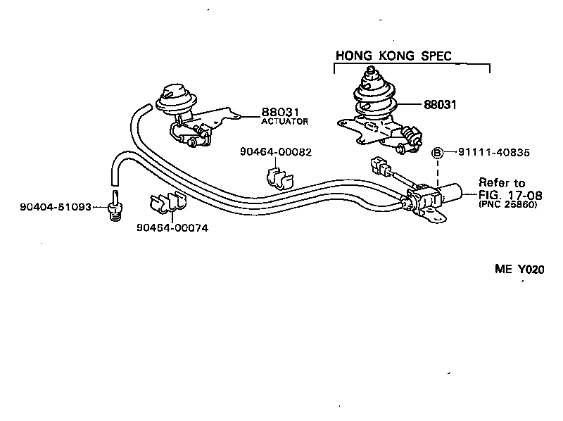 90447-08040 HOSE (FOR IDLE UP DEVICE) product image