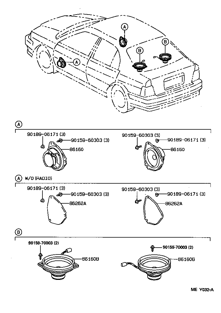 Toyota 86160-16301 SPEAKER ASSY, REAR