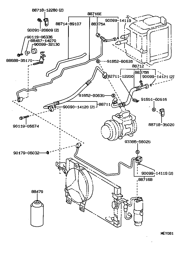 88720-35260 HOSE, COOLER REFRIGERANT SUCTION, NO.1 product image