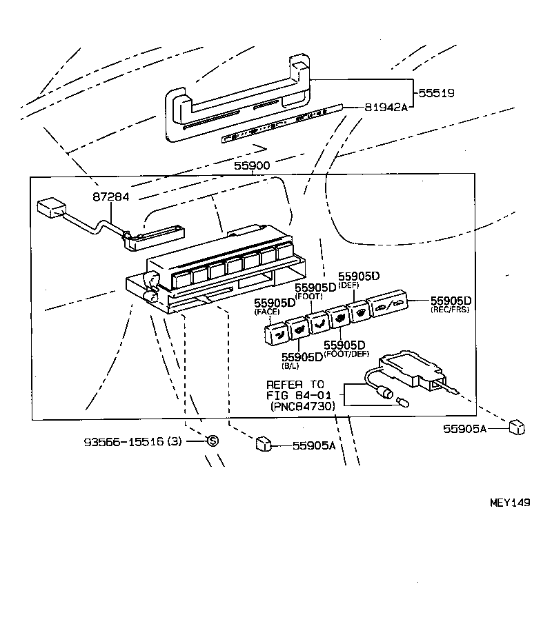 55905-16100 KNOB SUB-ASSY, CONTROL product image