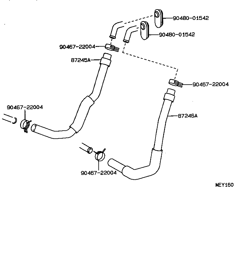 87245-16400 HOSE, HEATER WATER, INLET A product image