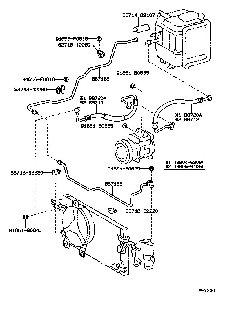 88720-35090 HOSE & ACCESSORY, AIR CONDITIONER product image