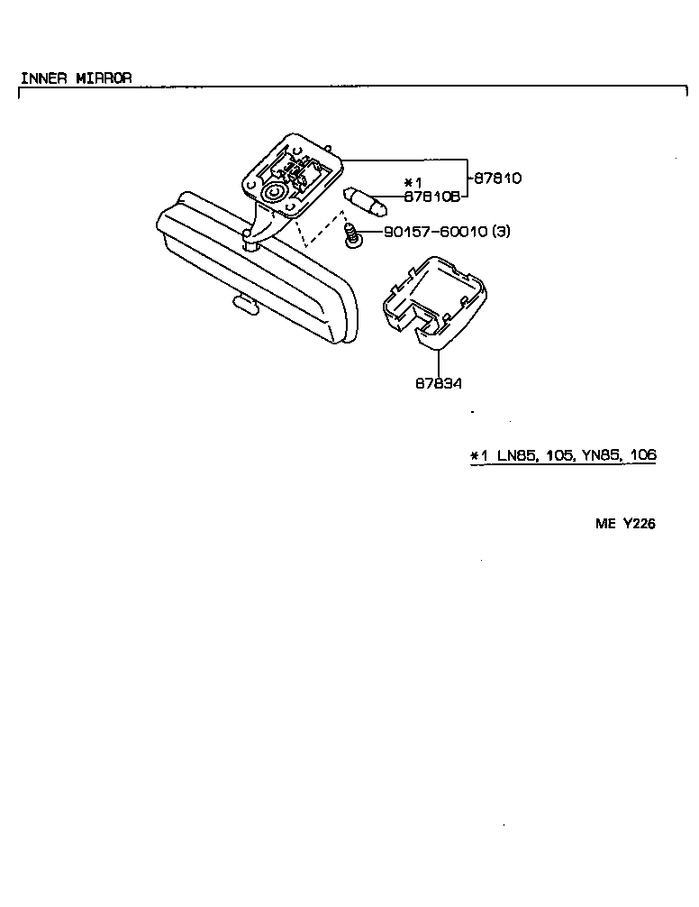 87947-89158 MIRROR, OUTER REAR VIEW, LH product image