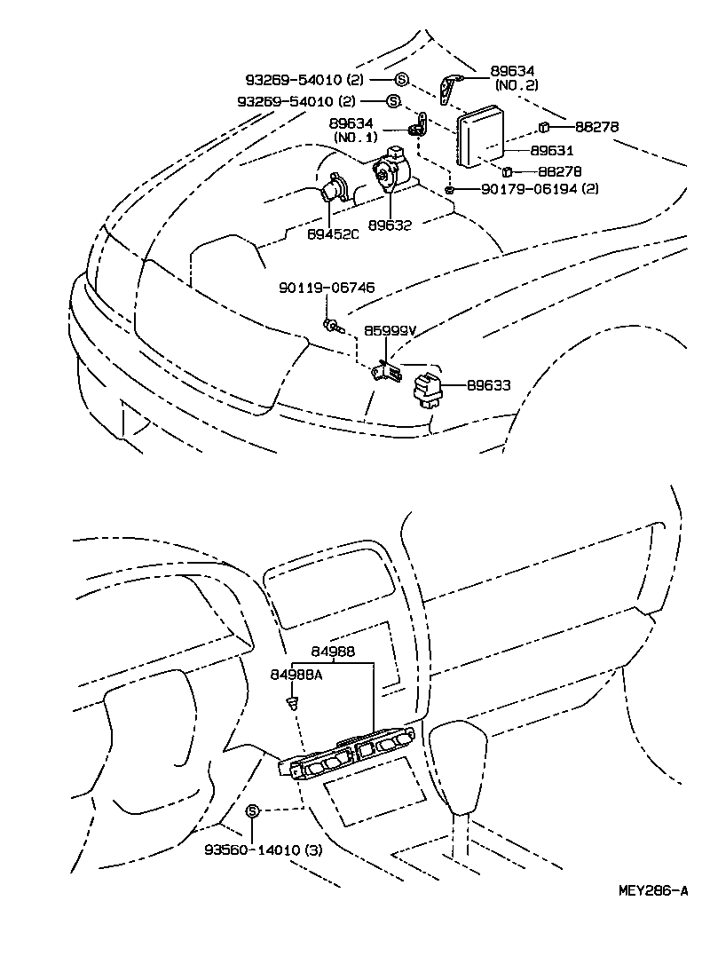Toyota 84988-50090 SWITCH, TRACTION CONTROL