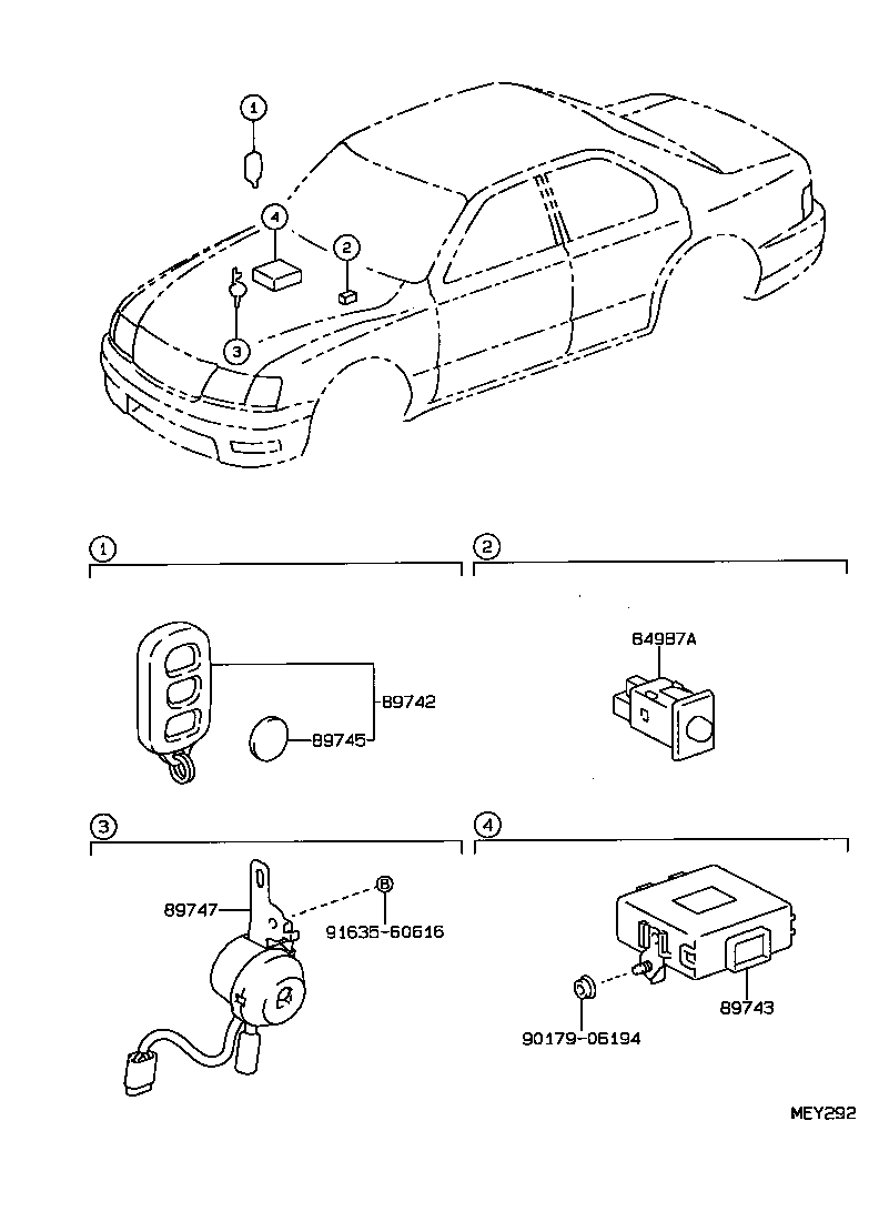 89073-50150 IGN CYLINDER SET LOCK W/TRANSMITTER HOUSING (CUT KEY) product image