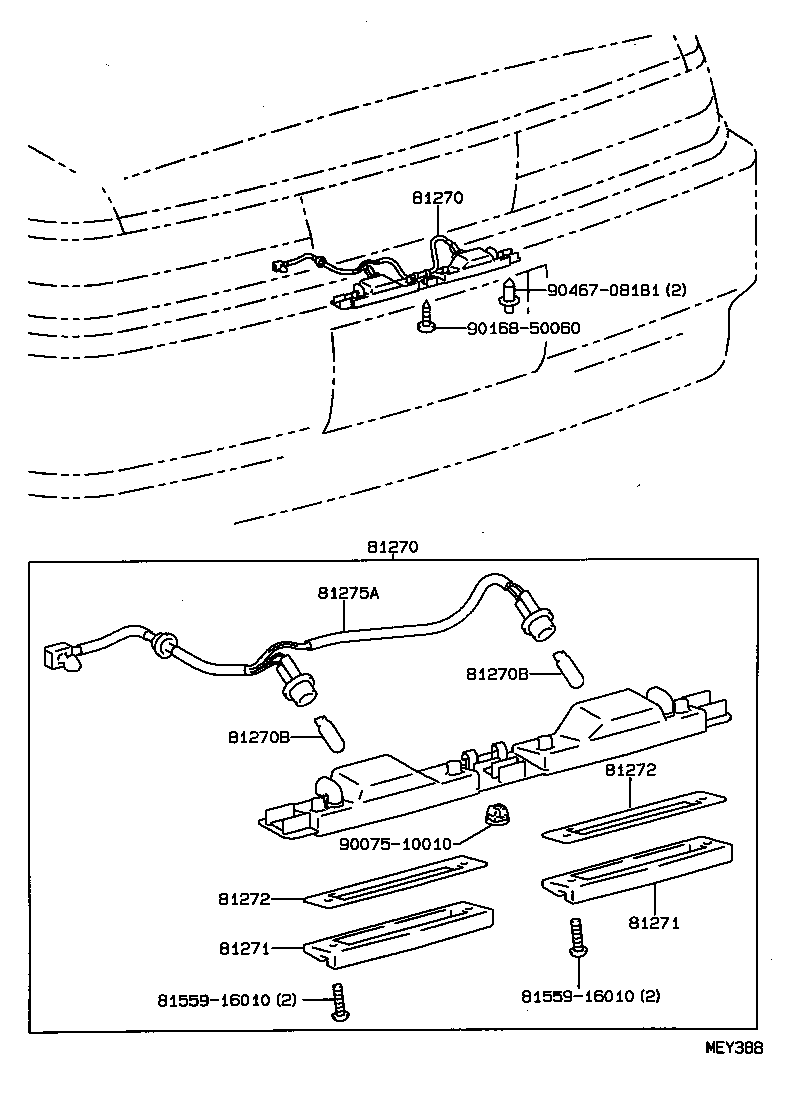 81270-22271 LAMP ASSY, LICENSE PLATE product image