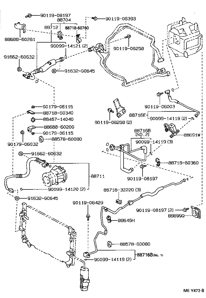 88717-60760 PIPE, COOLER REFRIGERANT SUCTION, A product image