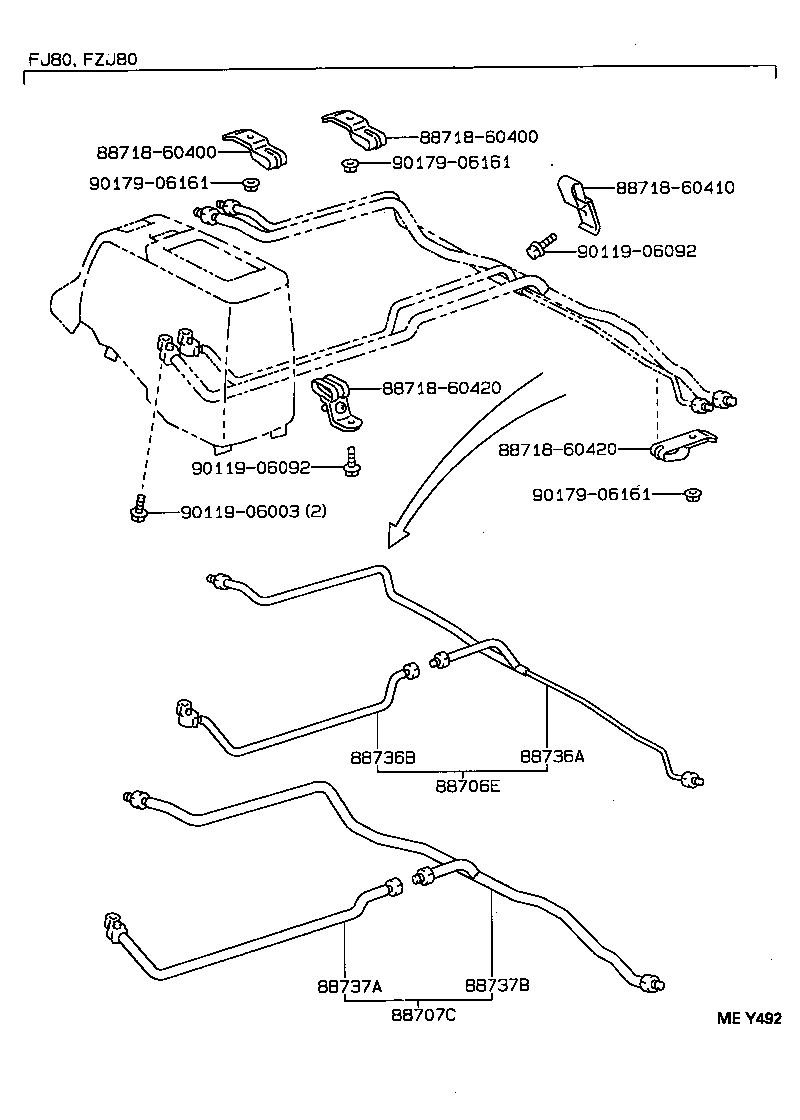 88717-60760 PIPE, COOLER REFRIGERANT SUCTION, A product image