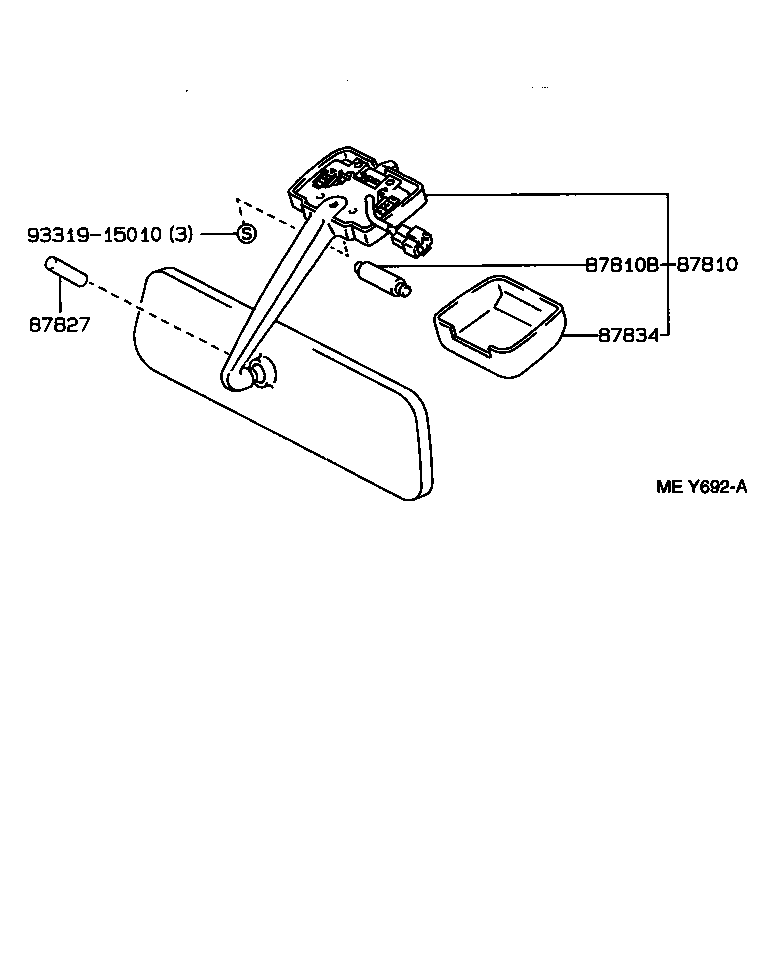 87810-90F00 MIRROR ASSY, INNER REAR VIEW product image