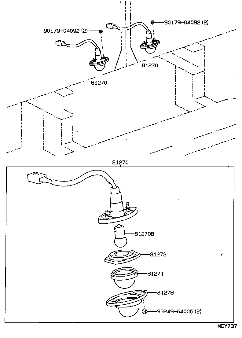 81270-80038 LAMP ASSY, LICENSE PLATE product image