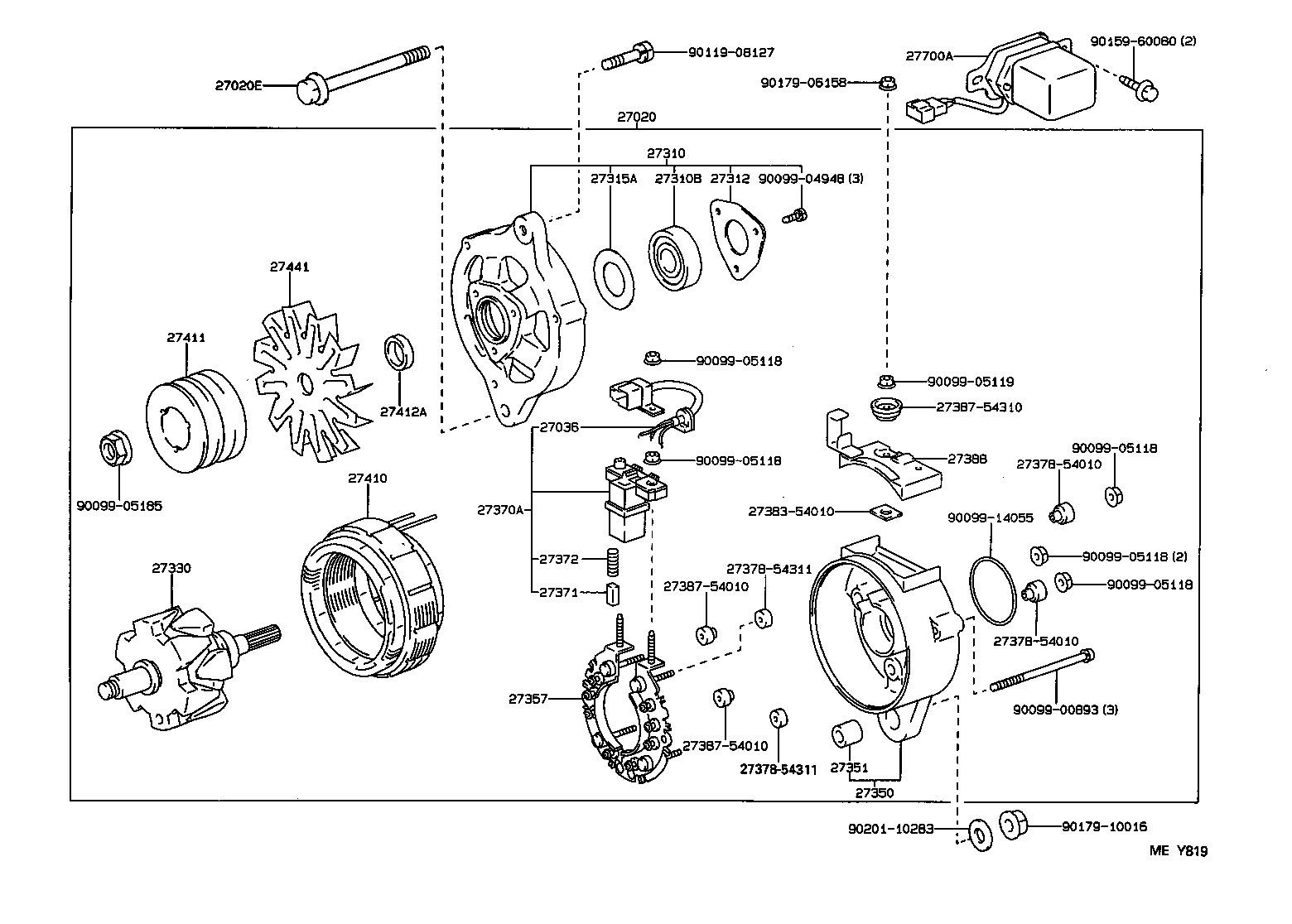 27353-54393 HOLDER, ALTERNATOR, W/RECTIFIER product image