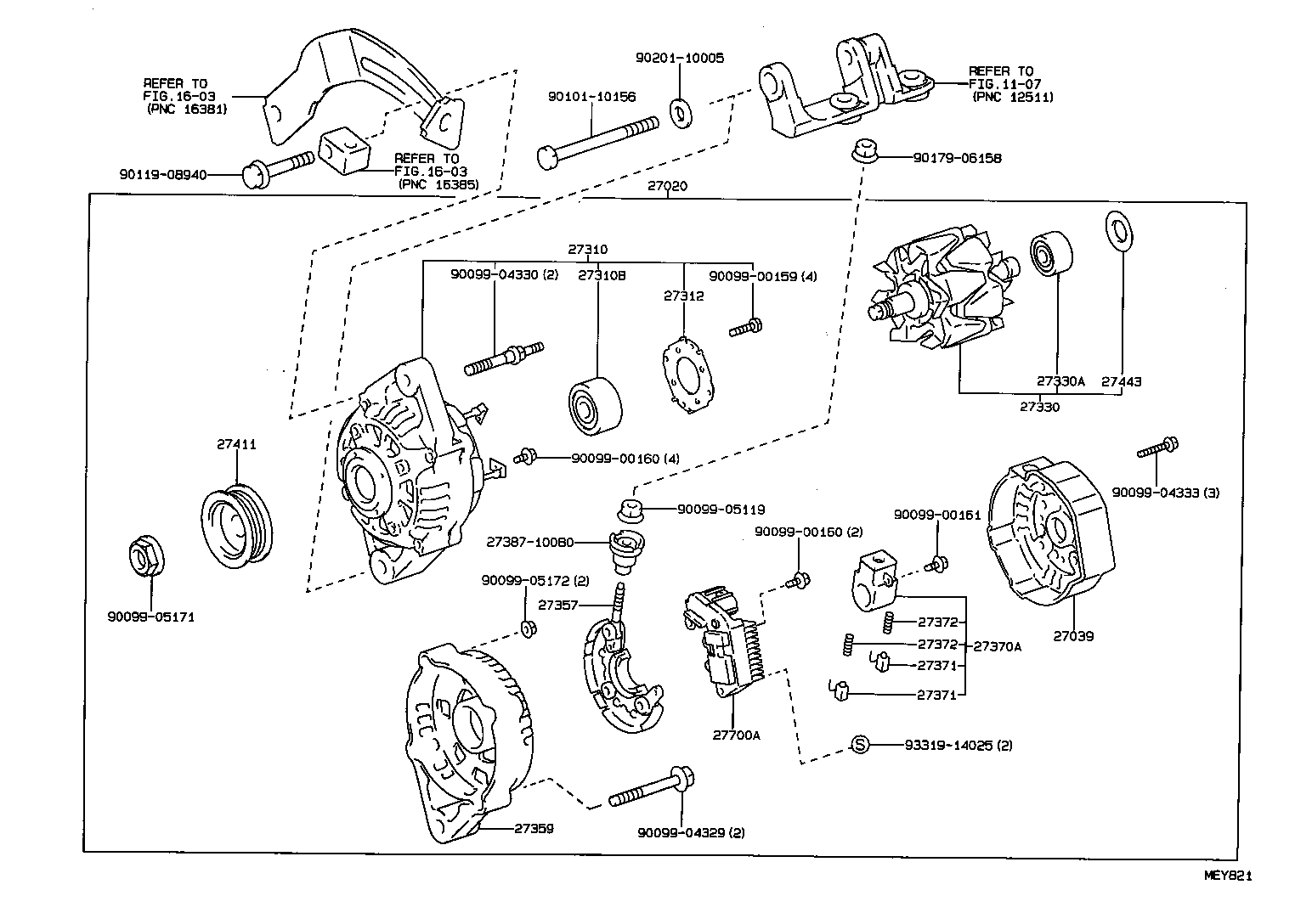 27353-54393 HOLDER, ALTERNATOR, W/RECTIFIER product image