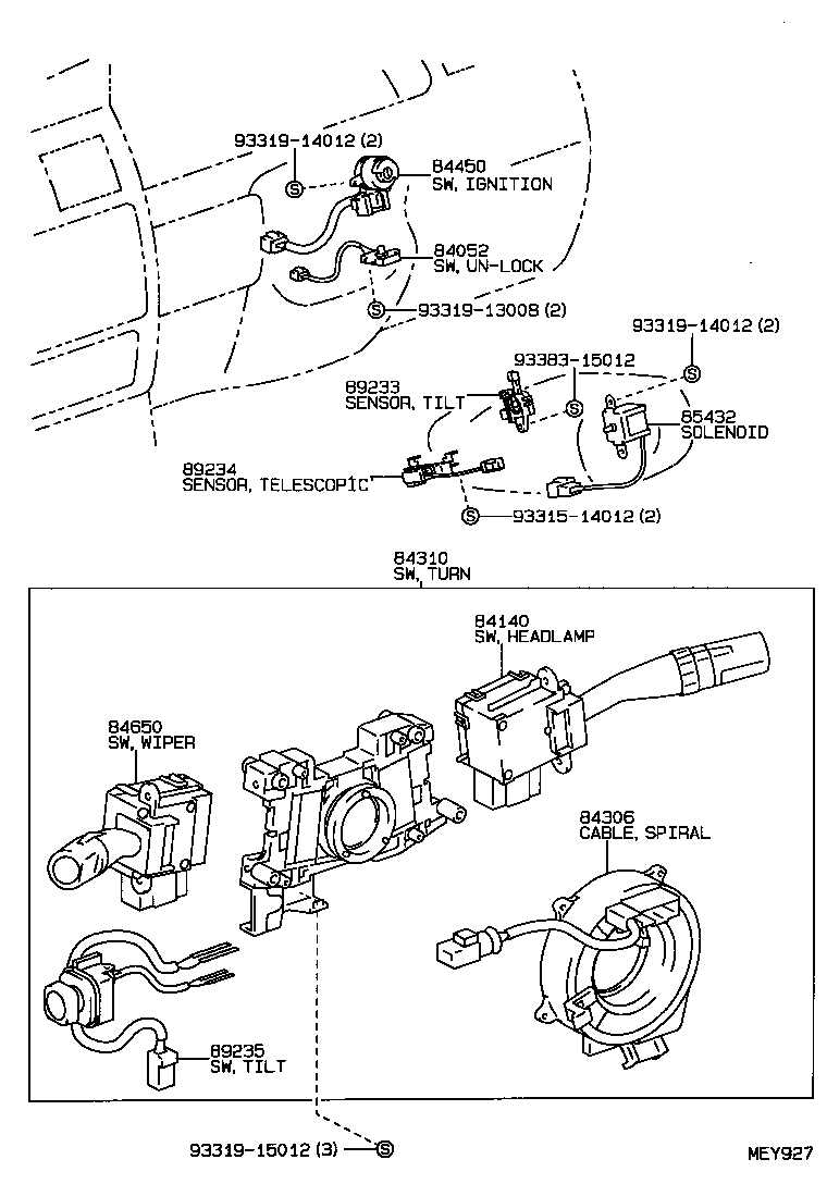 84140-41010 SWITCH ASSY, HEADLAMP DIMMER product image