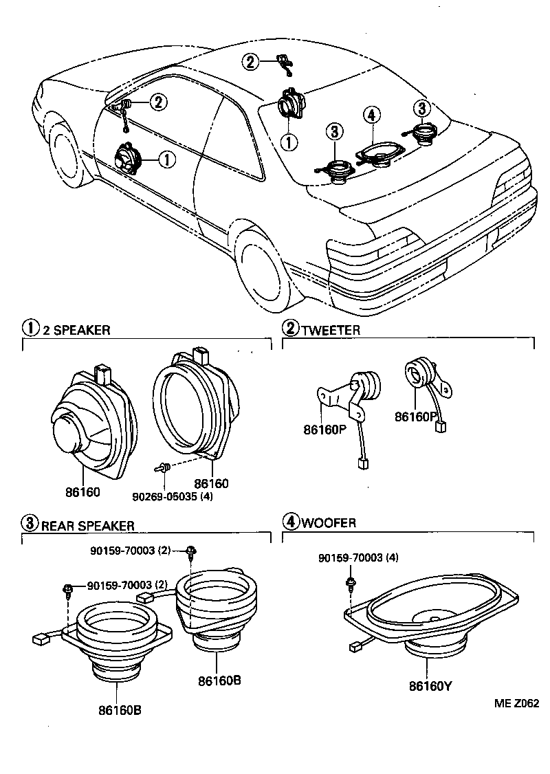 86160-12890 SPEAKER ASSY, FRONT NO.2 product image
