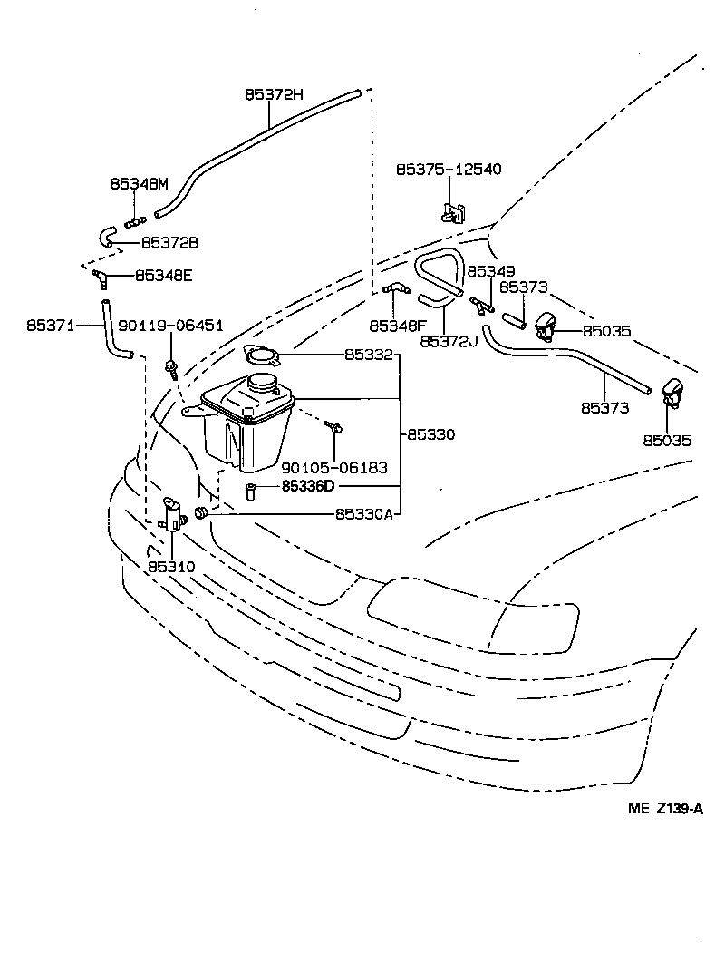 85336-12220 PACKING, WINDSHIELD WASHER JAR product image