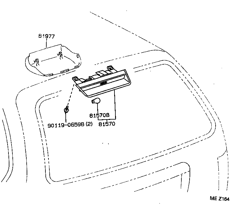 81570-13060 LAMP ASSY, CENTER STOP product image