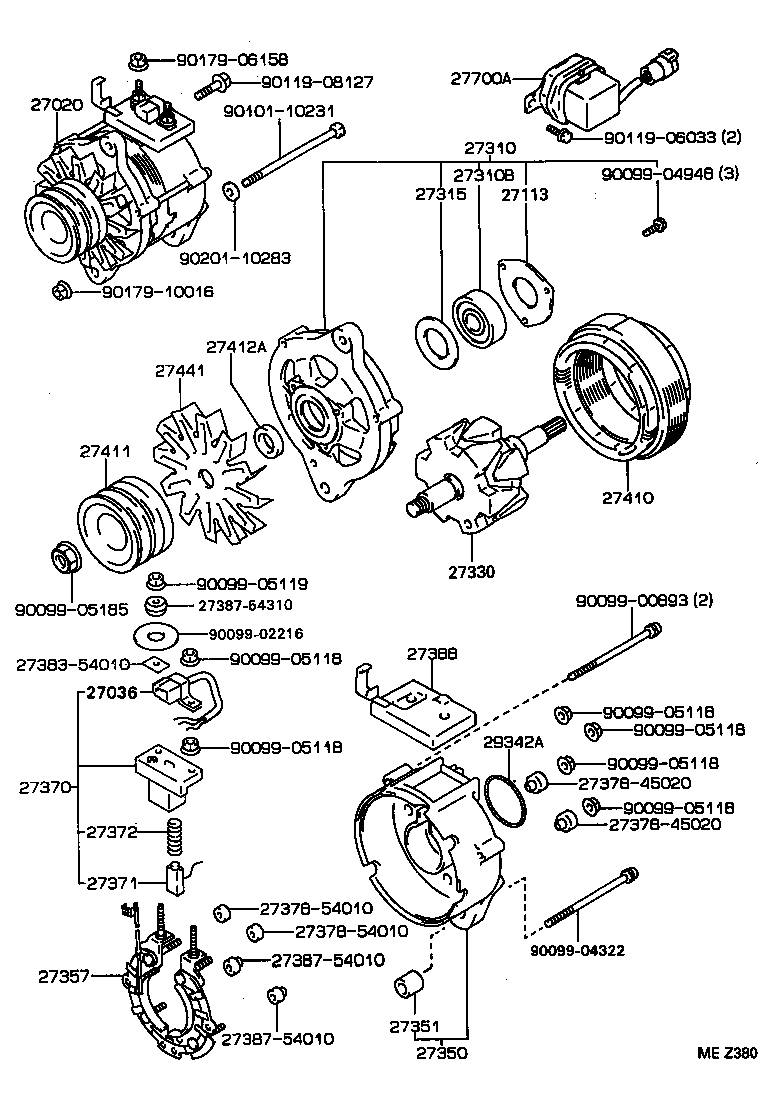 27060-72062 ALTERNATOR ASSY product image
