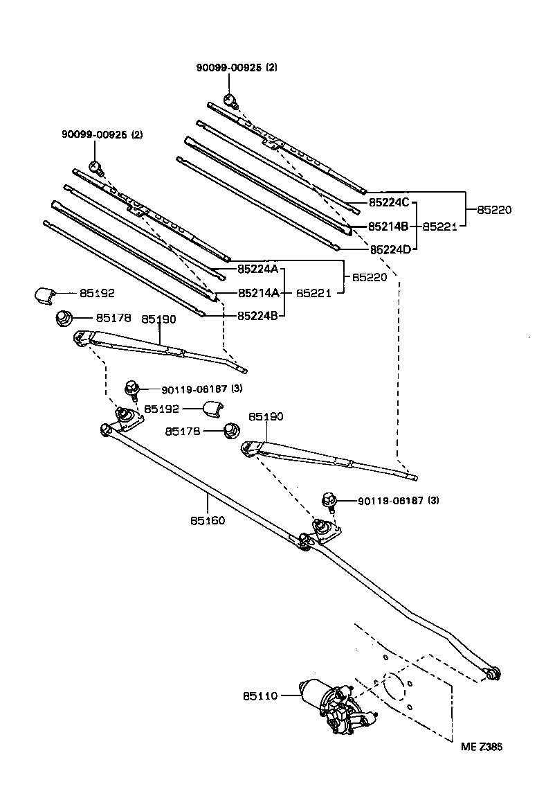 85220-12650 BLADE ASSY, WINDSHIELD WIPER product image