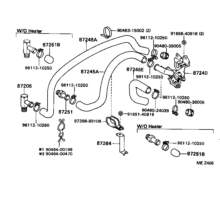 87245-89153 HOSE, HEATER WATER, OUTLET A product image