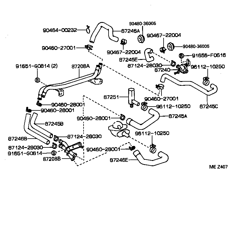 87245-89153 HOSE, HEATER WATER, OUTLET A product image