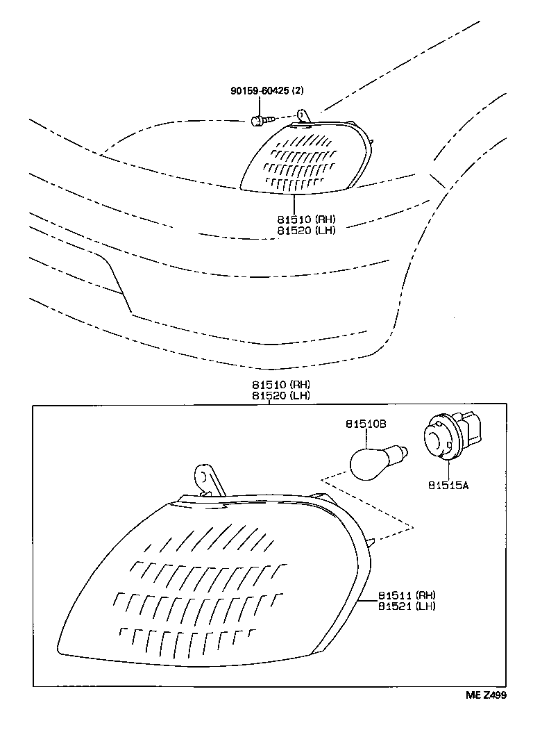 81520-16250 LAMP ASSY, FRONT TURN SIGNAL, LH product image