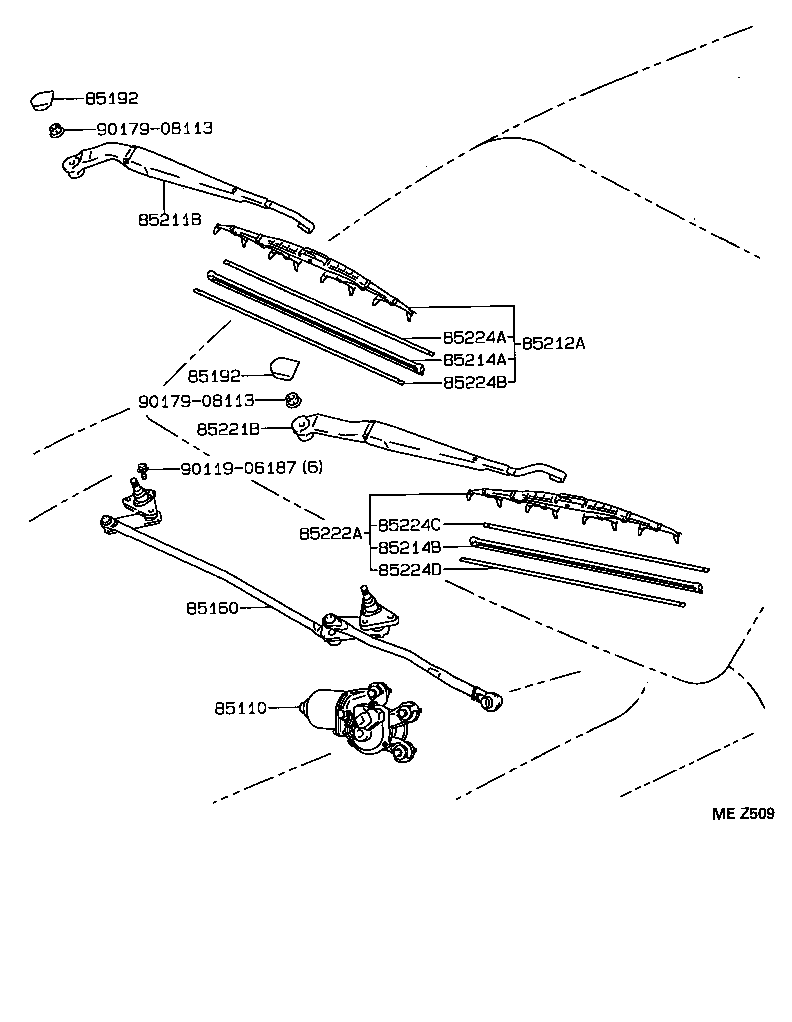 85110-16640 MOTOR ASSY, WINDSHIELD WIPER product image