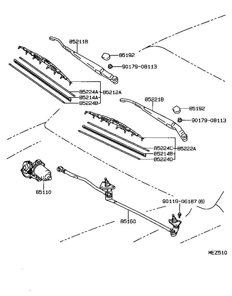 85150-16520 LINK ASSY, WINDSHIELD WIPER product image