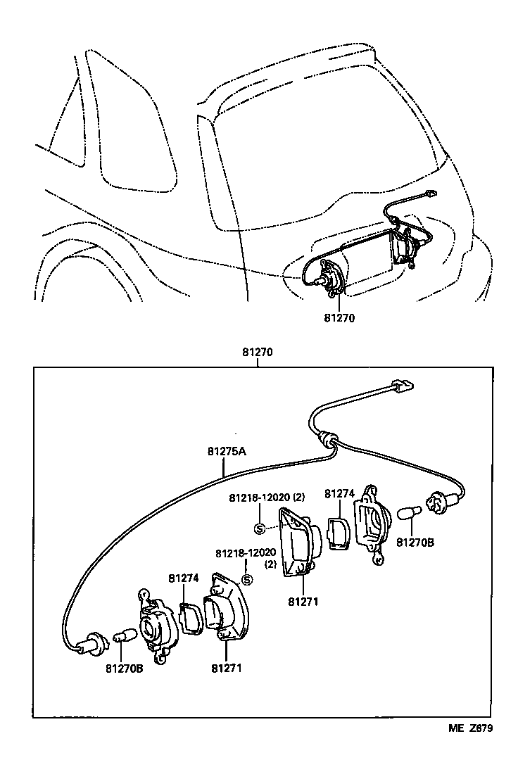 81275-13270 CORD, LICENSE PLATE LAMP product image