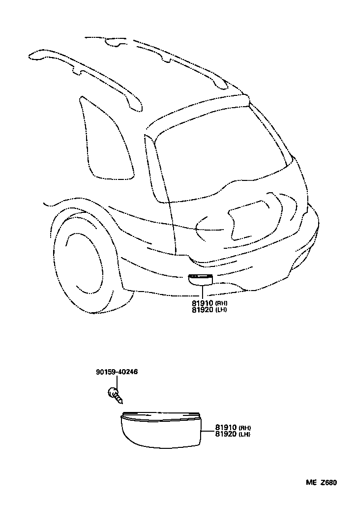 81920-13030 REFLECTOR ASSY, REFLEX, LH product image
