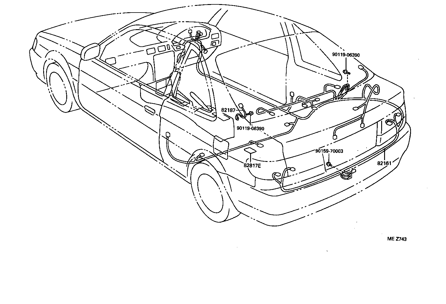 82151-16530 WIRE, FRONT DOOR, RH product image