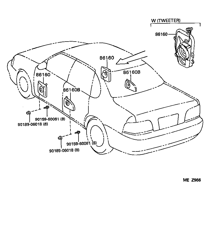 86150-AC051 SPEAKER ASSY, REAR product image