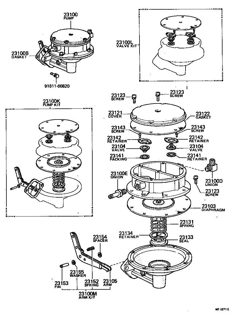 Toyota 23121-60050 COVER, FUEL PUMP