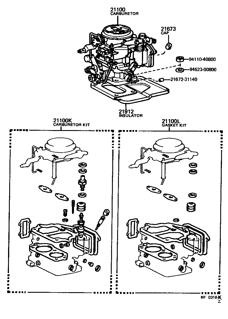 04211-31111 CARBURETOR KIT product image