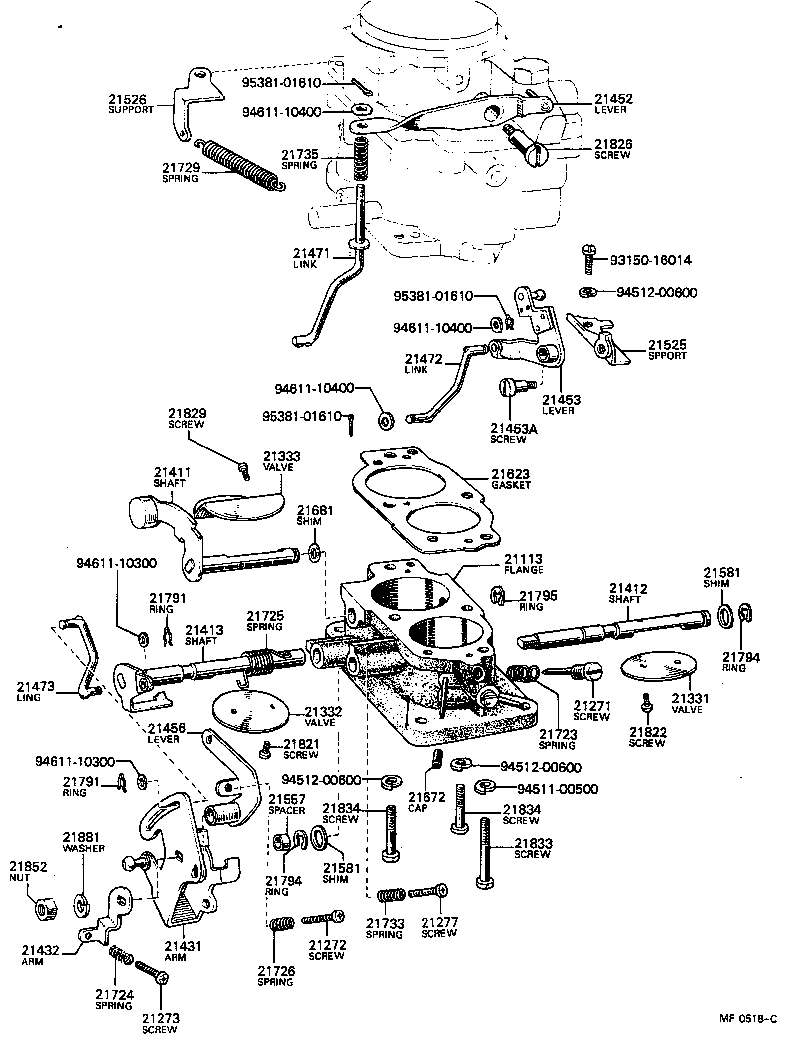 21013-44053 FLANGE, CARBURETOR product image